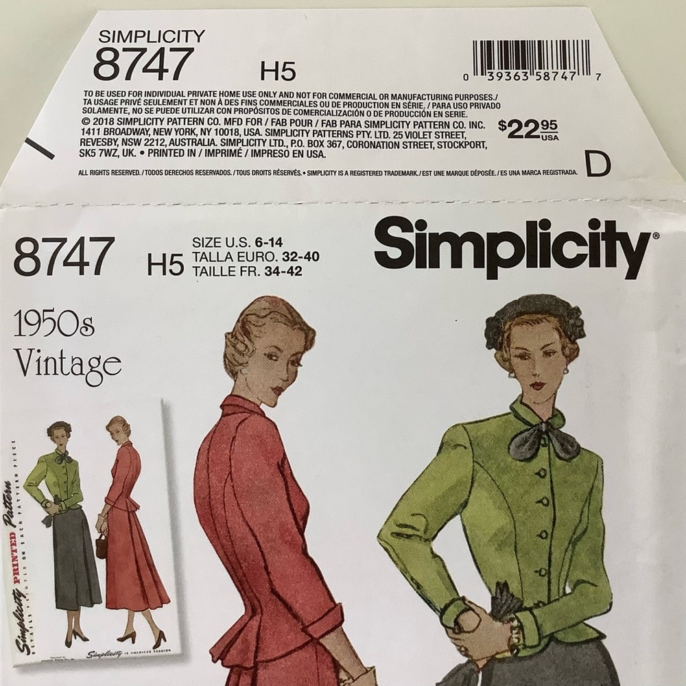 Simplicity 8747 Sewing Pattern - Picture 2 of 5